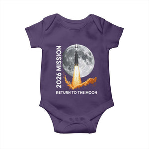 2026 Return to the Moon Mission Baby Onesie Realistic Rocket Launch Lunar Graphic Space Exploration TS02 Purple Print Your Wear