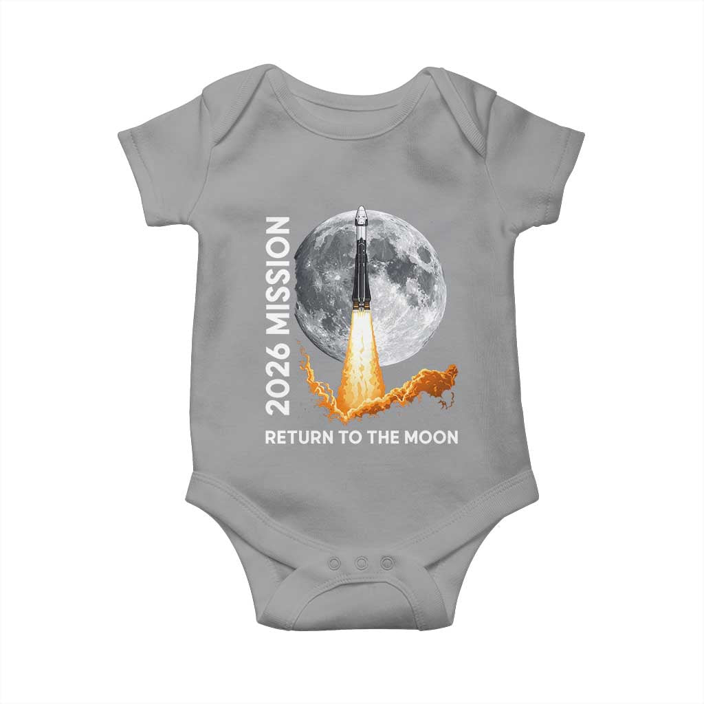 2026 Return to the Moon Mission Baby Onesie Realistic Rocket Launch Lunar Graphic Space Exploration TS02 Sport Gray Print Your Wear