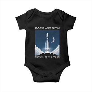Future Lunar Mission 2026 Baby Onesie Rocket Launch Lunar Orbit Space Exploration TS02 Black Print Your Wear