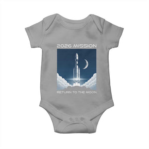 Future Lunar Mission 2026 Baby Onesie Rocket Launch Lunar Orbit Space Exploration TS02 Sport Gray Print Your Wear