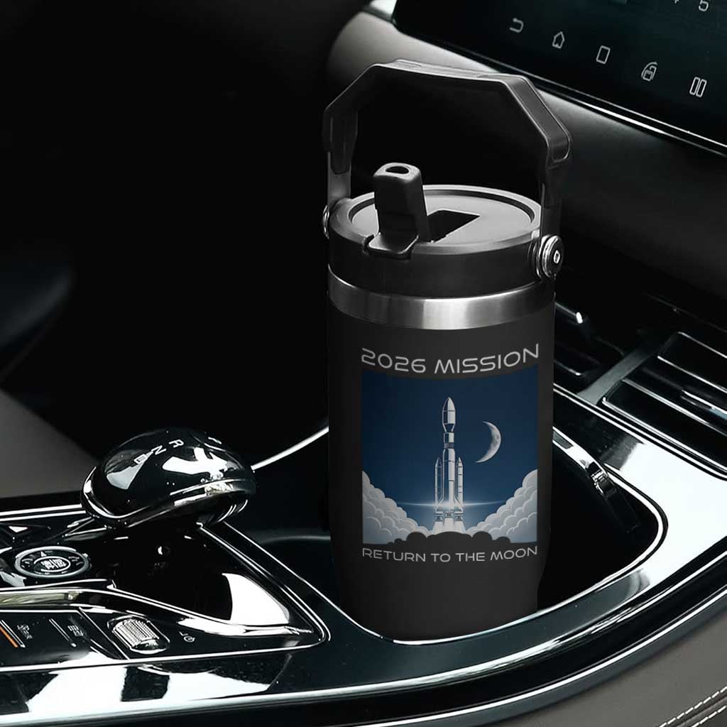 Future Lunar Mission 2026 Flip Straw Tumbler Rocket Launch Lunar Orbit Space Exploration TS02 Print Your Wear