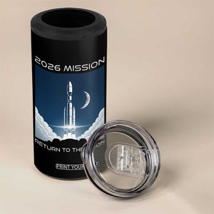 Future Lunar Mission 2026 4 in 1 Can Cooler Tumbler Rocket Launch Lunar Orbit Space Exploration TS02 Print Your Wear