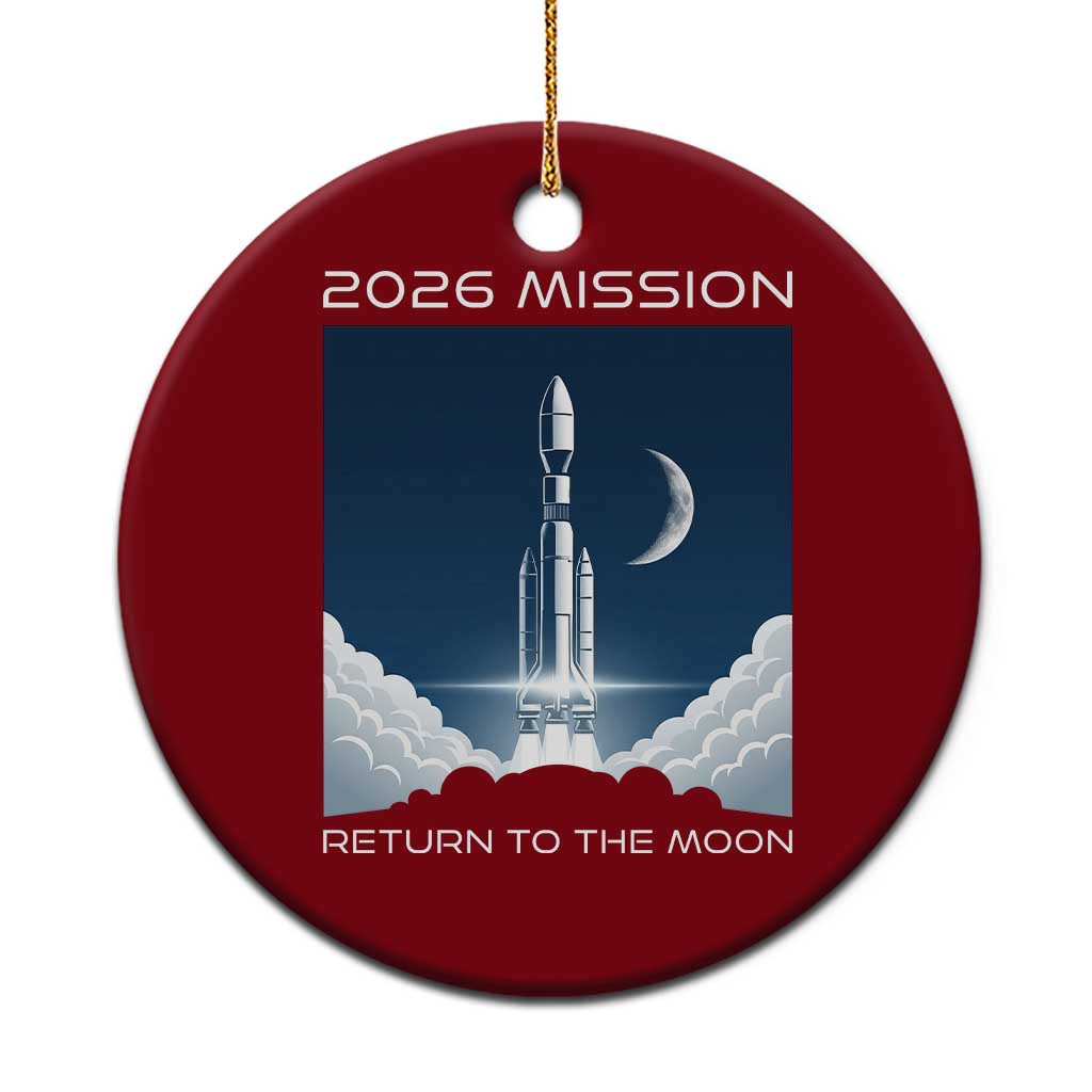 Future Lunar Mission 2026 Ceramic Ornament Rocket Launch Lunar Orbit Space Exploration TS02 1pc Red Print Your Wear