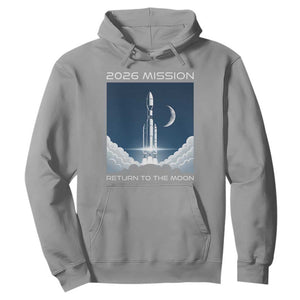 Future Lunar Mission 2026 Hoodie Rocket Launch Lunar Orbit Space Exploration TS02 Sport Gray Print Your Wear