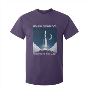 Future Lunar Mission 2026 T Shirt For Kid Rocket Launch Lunar Orbit Space Exploration TS02 Purple Print Your Wear