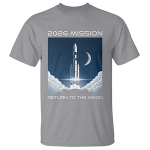 Future Lunar Mission 2026 T Shirt Rocket Launch Lunar Orbit Space Exploration TS02 Sport Gray Print Your Wear
