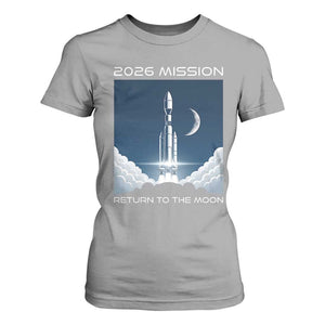 Future Lunar Mission 2026 T Shirt For Women Rocket Launch Lunar Orbit Space Exploration TS02 Sport Gray Print Your Wear
