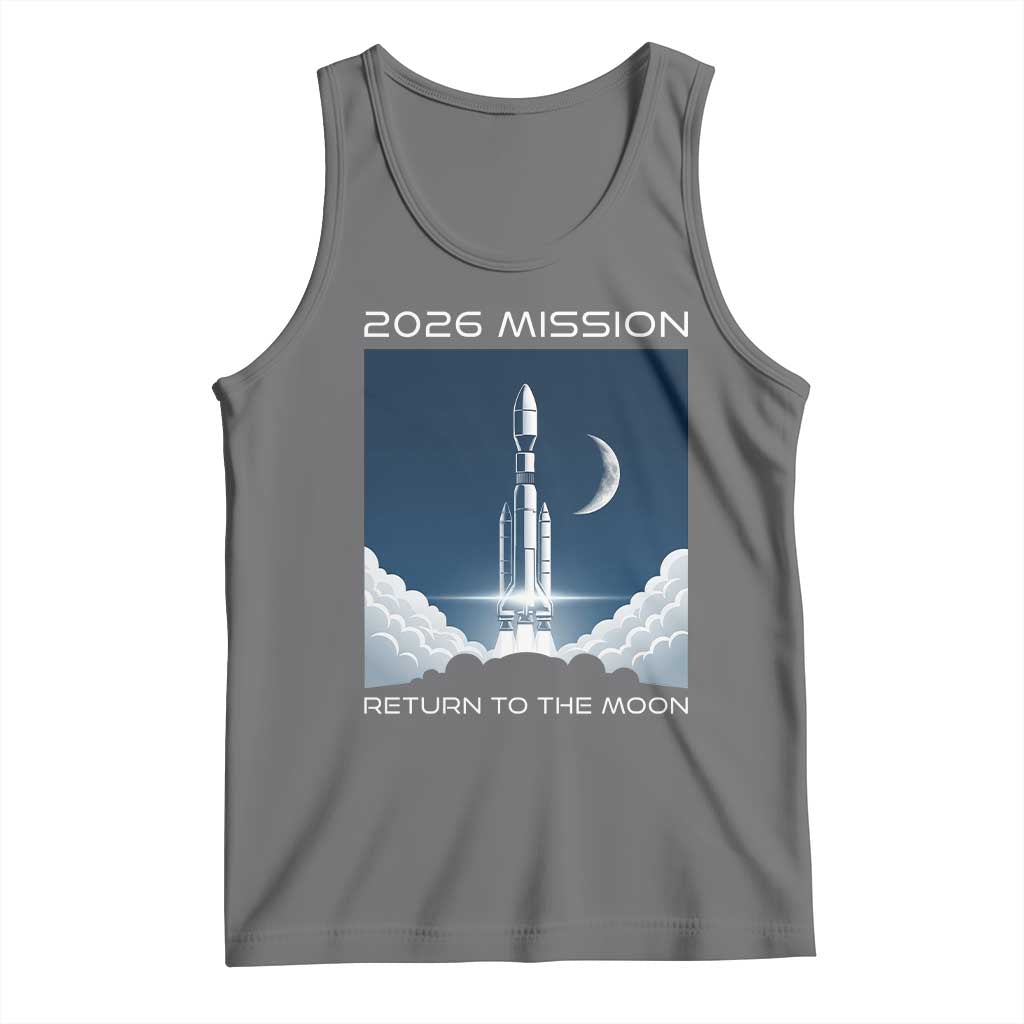 Future Lunar Mission 2026 Tank Top Rocket Launch Lunar Orbit Space Exploration TS02 Black Heather Print Your Wear