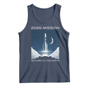 Future Lunar Mission 2026 Tank Top Rocket Launch Lunar Orbit Space Exploration TS02 Navy Print Your Wear