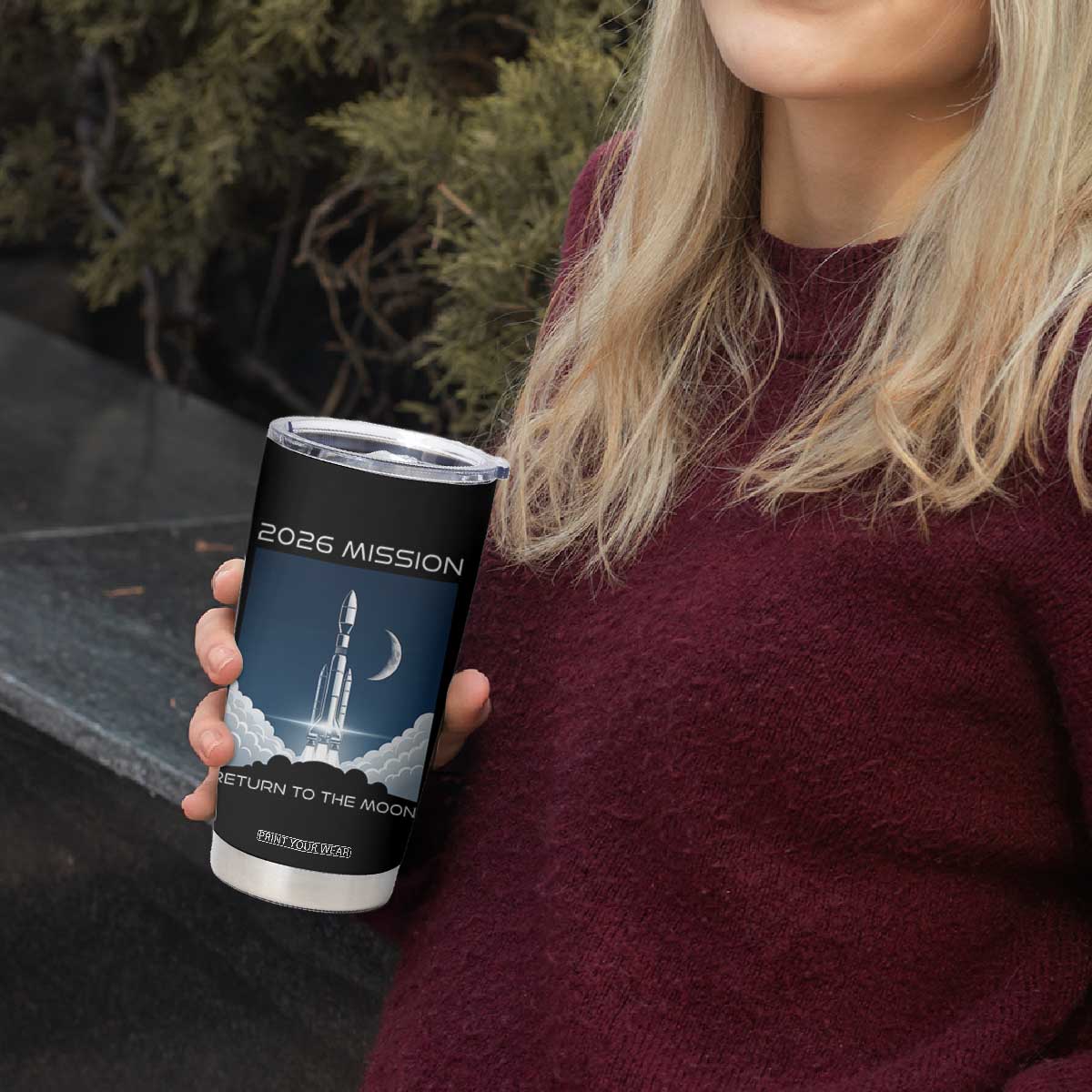Future Lunar Mission 2026 Tumbler Cup Rocket Launch Lunar Orbit Space Exploration TS02 Print Your Wear