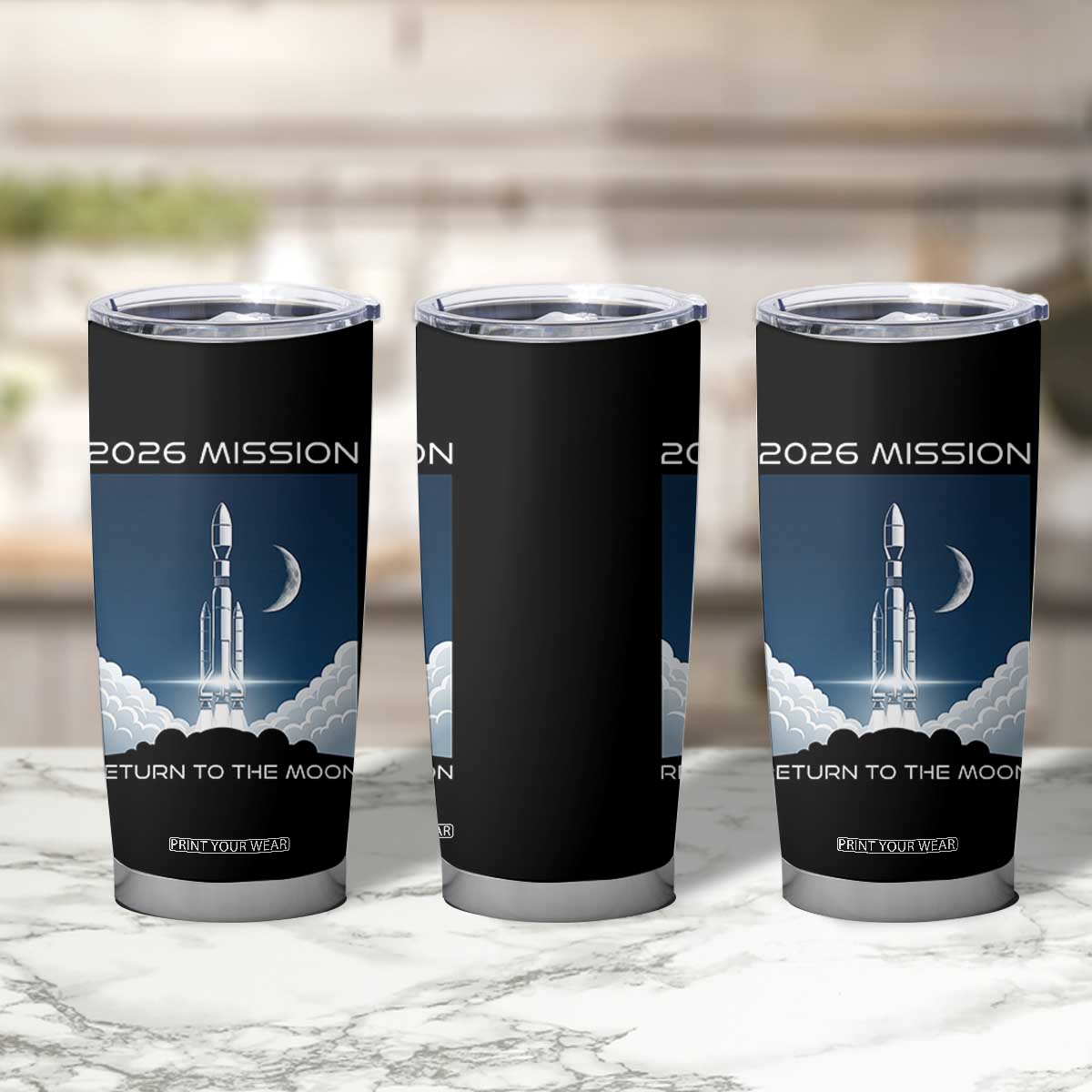 Future Lunar Mission 2026 Tumbler Cup Rocket Launch Lunar Orbit Space Exploration TS02 Print Your Wear