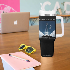 Future Lunar Mission 2026 Tumbler With Handle Rocket Launch Lunar Orbit Space Exploration TS02 Print Your Wear