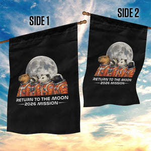 2026 Mission Lunar Orbit Animal Crew Garden Flag Funny Capybara Raccoon Opossum Skunk Astronauts TS02 Print Your Wear