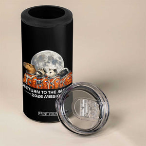 2026 Mission Lunar Orbit Animal Crew 4 in 1 Can Cooler Tumbler Funny Capybara Raccoon Opossum Skunk Astronauts TS02 Print Your Wear
