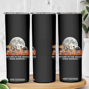 2026 Mission Lunar Orbit Animal Crew Skinny Tumbler Funny Capybara Raccoon Opossum Skunk Astronauts TS02 Print Your Wear