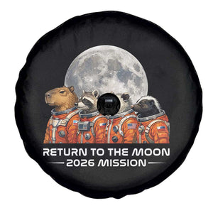 2026 Mission Lunar Orbit Animal Crew Spare Tire Cover Funny Capybara Raccoon Opossum Skunk Astronauts TS02 Print Your Wear