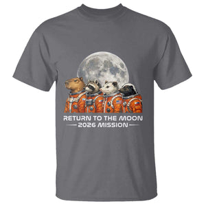 2026 Mission Lunar Orbit Animal Crew T Shirt Funny Capybara Raccoon Opossum Skunk Astronauts TS02 Charcoal Print Your Wear