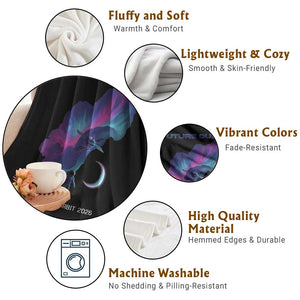 Future Dusk Lunar Orbit 2026 Throw Blanket Cosmic Nebula Astronaut n Satellite Space Exploration TS02 Print Your Wear