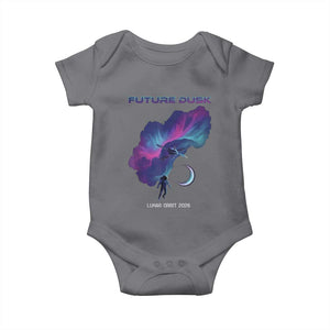 Future Dusk Lunar Orbit 2026 Baby Onesie Cosmic Nebula Astronaut n Satellite Space Exploration TS02 Charcoal Print Your Wear