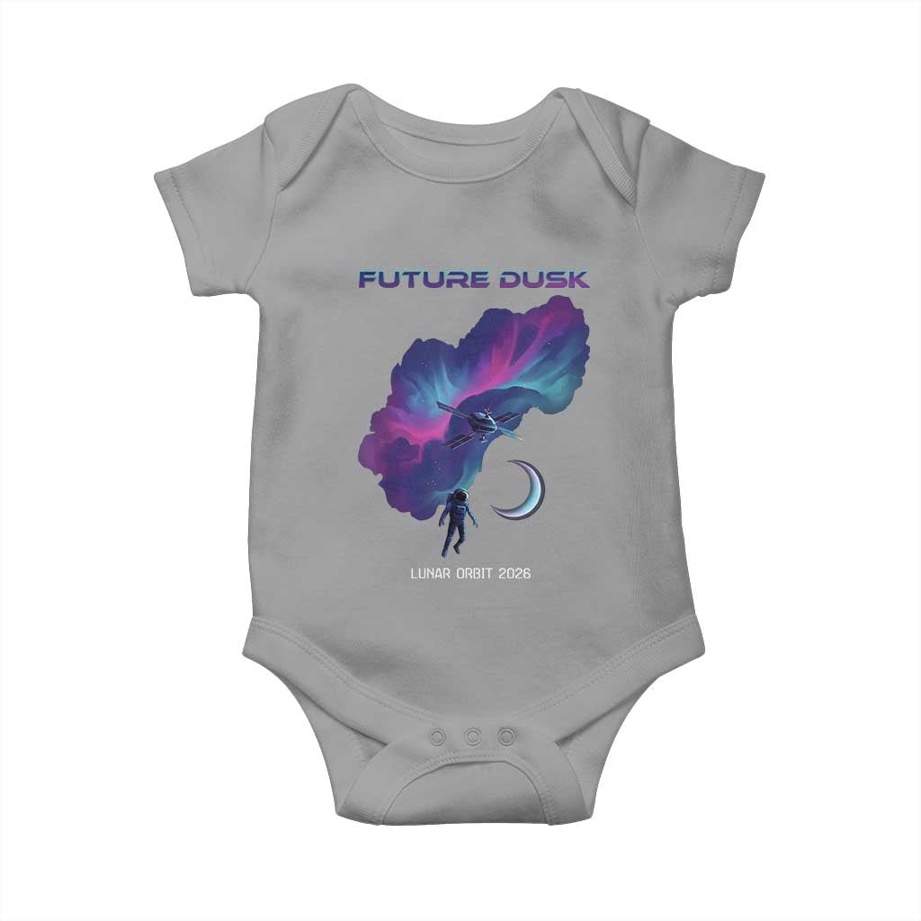 Future Dusk Lunar Orbit 2026 Baby Onesie Cosmic Nebula Astronaut n Satellite Space Exploration TS02 Sport Gray Print Your Wear