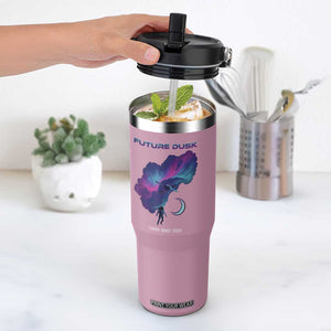 Future Dusk Lunar Orbit 2026 Flip Straw Tumbler Cosmic Nebula Astronaut n Satellite Space Exploration TS02 One Size: 30 oz Light Pink Print Your Wear