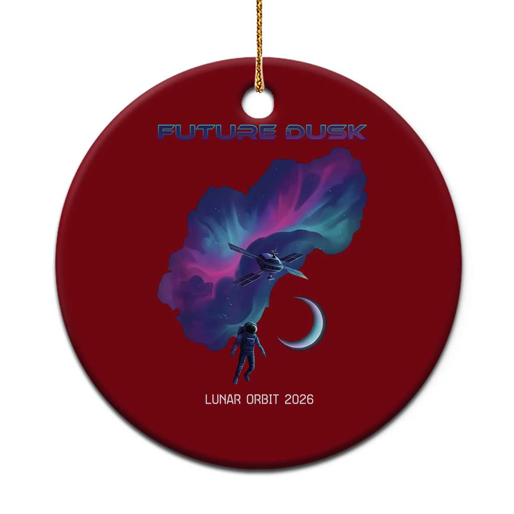 Future Dusk Lunar Orbit 2026 Ceramic Ornament Cosmic Nebula Astronaut n Satellite Space Exploration TS02 1pc Red Print Your Wear