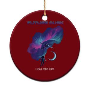 Future Dusk Lunar Orbit 2026 Ceramic Ornament Cosmic Nebula Astronaut n Satellite Space Exploration TS02 1pc Red Print Your Wear