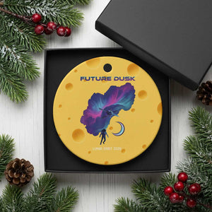 Future Dusk Lunar Orbit 2026 Ceramic Ornament Cosmic Nebula Astronaut n Satellite Space Exploration TS02 1pc Yellow Cheese Print Your Wear