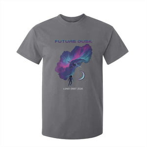 Future Dusk Lunar Orbit 2026 T Shirt For Kid Cosmic Nebula Astronaut n Satellite Space Exploration TS02 Charcoal Print Your Wear