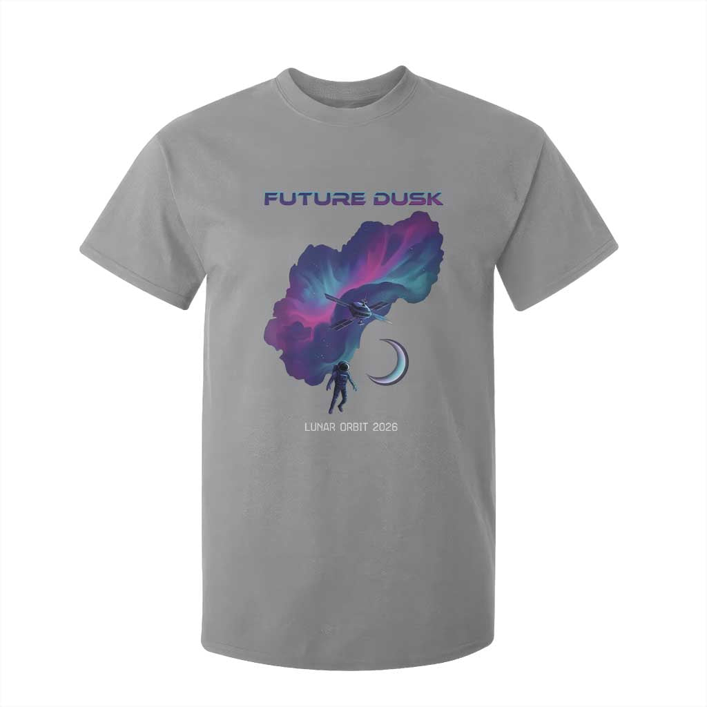 Future Dusk Lunar Orbit 2026 T Shirt For Kid Cosmic Nebula Astronaut n Satellite Space Exploration TS02 Sport Gray Print Your Wear