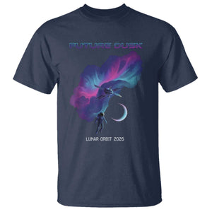 Future Dusk Lunar Orbit 2026 T Shirt Cosmic Nebula Astronaut n Satellite Space Exploration TS02 Navy Print Your Wear