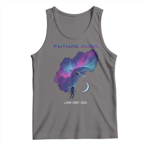 Future Dusk Lunar Orbit 2026 Tank Top Cosmic Nebula Astronaut n Satellite Space Exploration TS02 Deep Heather Print Your Wear