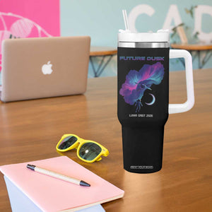 Future Dusk Lunar Orbit 2026 Tumbler With Handle Cosmic Nebula Astronaut n Satellite Space Exploration TS02 Print Your Wear