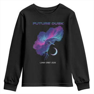 Future Dusk Lunar Orbit 2026 Youth Sweatshirt Cosmic Nebula Astronaut n Satellite Space Exploration TS02 Black Print Your Wear
