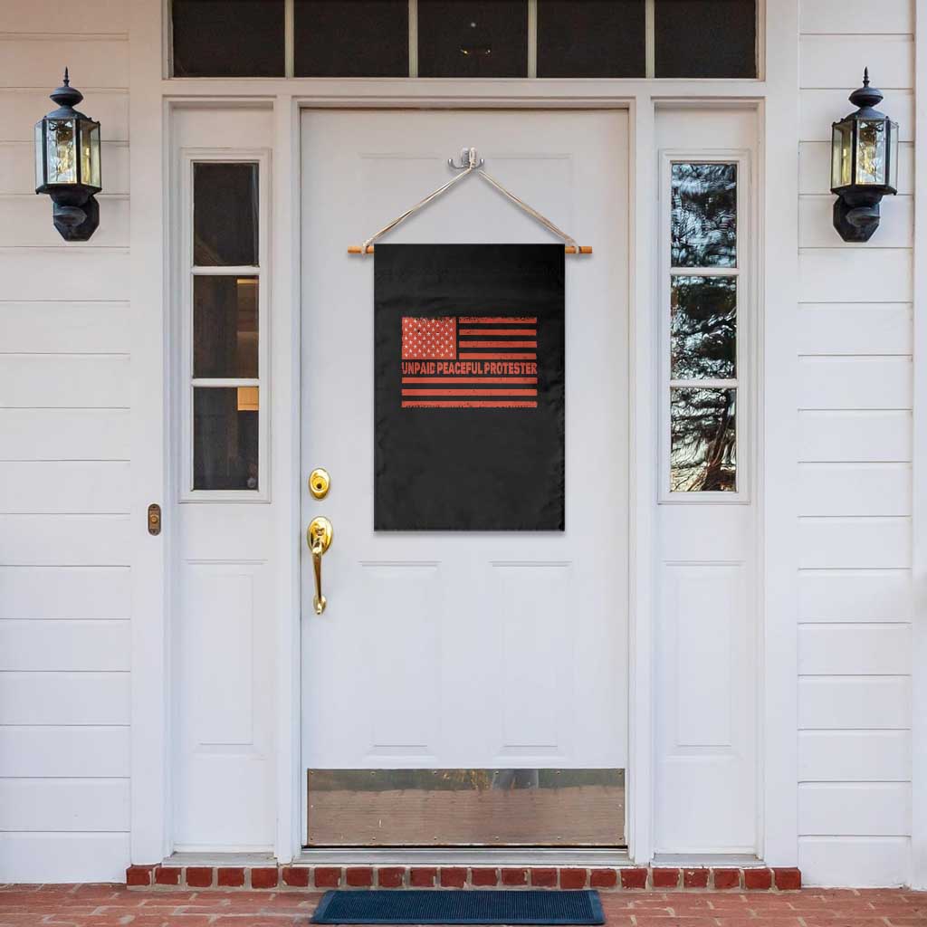Unpaid Peaceful Protester Orange Distressed American Flag Garden Flag Satirical Political Graphic TS02 Print Your Wear