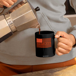 Unpaid Peaceful Protester Orange Distressed American Flag Coffee Mug Satirical Political Graphic TS02 Print Your Wear