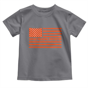 Unpaid Peaceful Protester Orange Distressed American Flag Toddler T Shirt Satirical Political Graphic TS02 Charcoal Print Your Wear