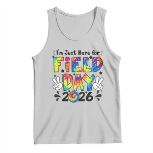 I'm Just Here for Field Day 2026 Tank Top Groovy School Retro Tie Dye Effect Printing TS02 Ash Print Your Wear