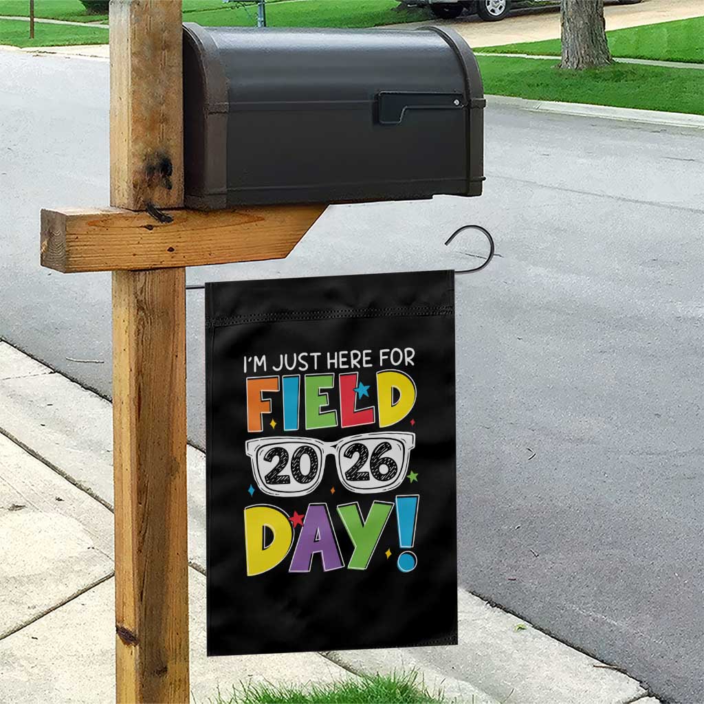 I'm Just Here for Field Day 2026 Garden Flag School Colorful Sunglasses Graphic TS02 Print Your Wear