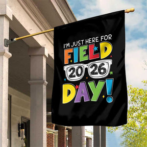 I'm Just Here for Field Day 2026 Garden Flag School Colorful Sunglasses Graphic TS02 Print Your Wear