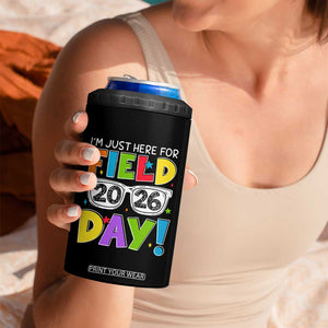 I'm Just Here for Field Day 2026 4 in 1 Can Cooler Tumbler School Colorful Sunglasses Graphic TS02 Print Your Wear