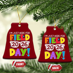 I'm Just Here for Field Day 2026 Ceramic Ornament School Colorful Sunglasses Graphic TS02 Print Your Wear
