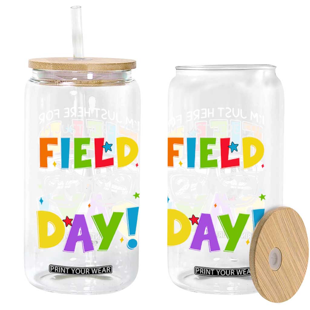 I'm Just Here for Field Day 2026 Glass Can School Colorful Sunglasses Graphic TS02 Print Your Wear