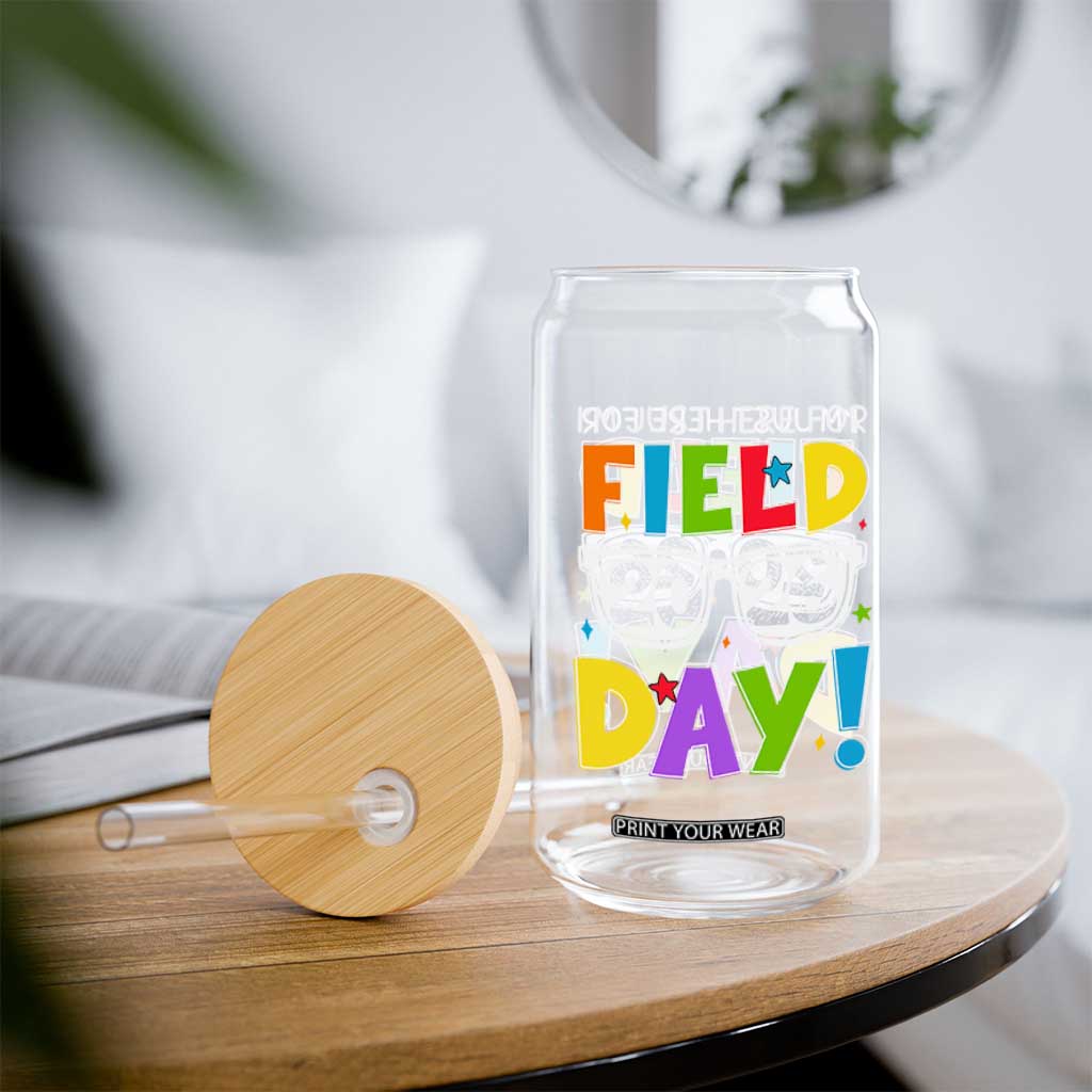 I'm Just Here for Field Day 2026 Glass Can School Colorful Sunglasses Graphic TS02 Print Your Wear