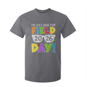 I'm Just Here for Field Day 2026 T Shirt For Kid School Colorful Sunglasses Graphic TS02 Charcoal Print Your Wear