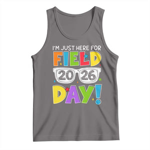 I'm Just Here for Field Day 2026 Tank Top School Colorful Sunglasses Graphic TS02 Deep Heather Print Your Wear