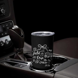 Field Trip Crew 2026 Coquette Bow Tumbler Cup Hand Drawn Doodle Graphic Teacher Chaperone TS02 Print Your Wear