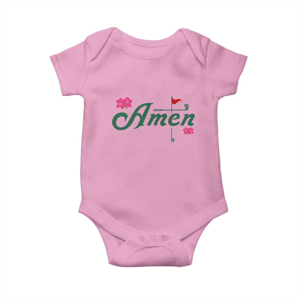 Golf Lover Amen Azalea Graphic Baby Onesie Augusta Georgia Traditions Golfing Fan TS02 Light Pink Print Your Wear