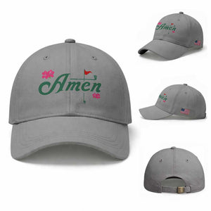 Golf Lover Amen Azalea Graphic Baseball Cap Augusta Georgia Traditions Golfing Fan TS02 Baseball Cap Universal Fit Sport Gray Print Your Wear