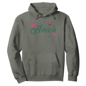 Golf Lover Amen Azalea Graphic Hoodie Augusta Georgia Traditions Golfing Fan TS02 Military Green Print Your Wear